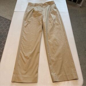 J. Crew Women’s Khaki Chino Pants Size 6 Cotton Pleated Beige Golf